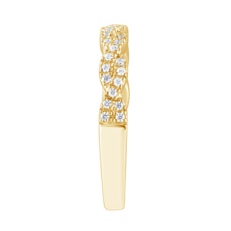 Round Lab Grown Diamond 1/2ctw. Twisted Wedding Ring in 14k Yellow Gold image number null